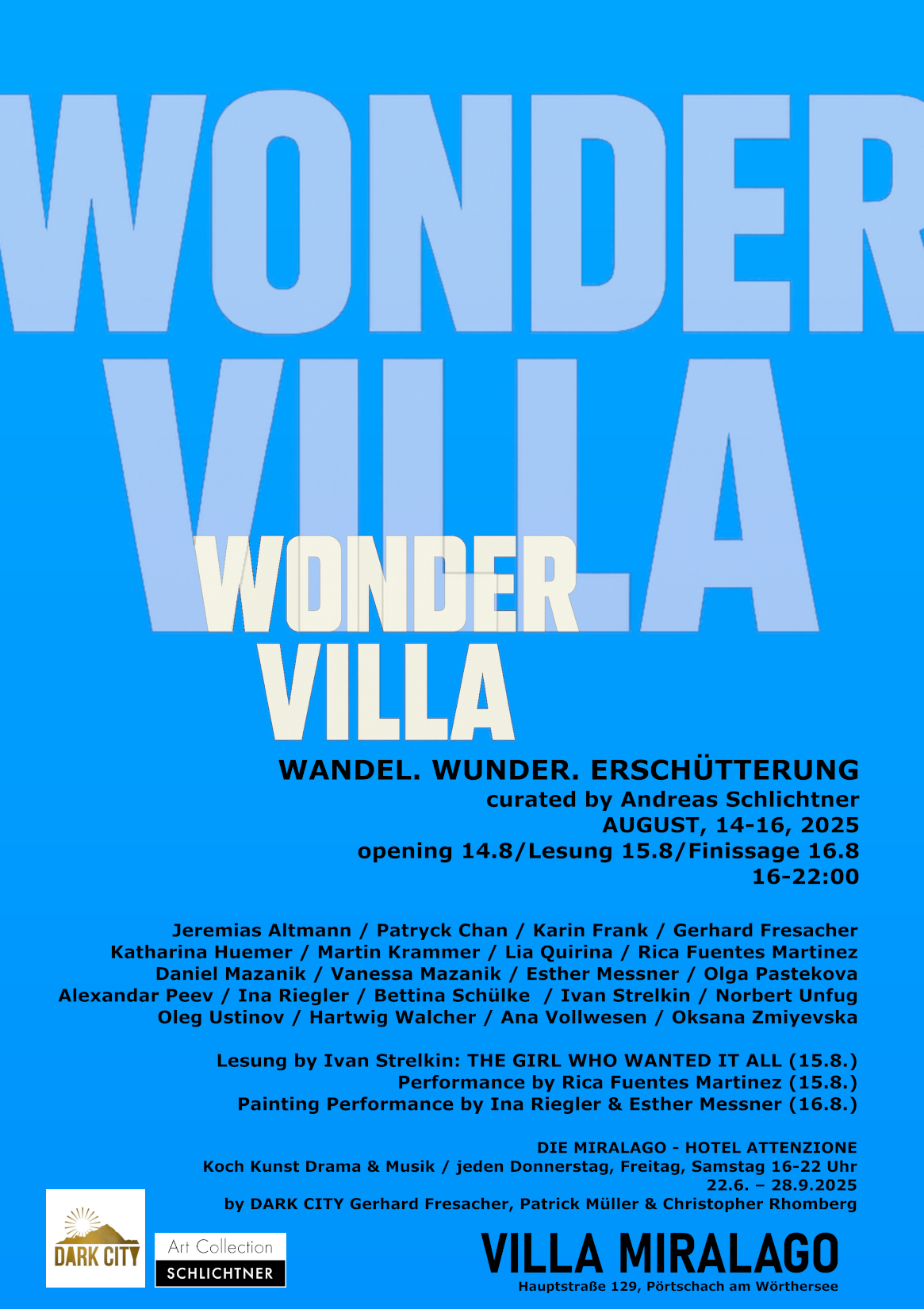 WUNDER VILLA. Wandel. Wunder. Erschütterung. 14-16. August 2025 Villa Miralago
