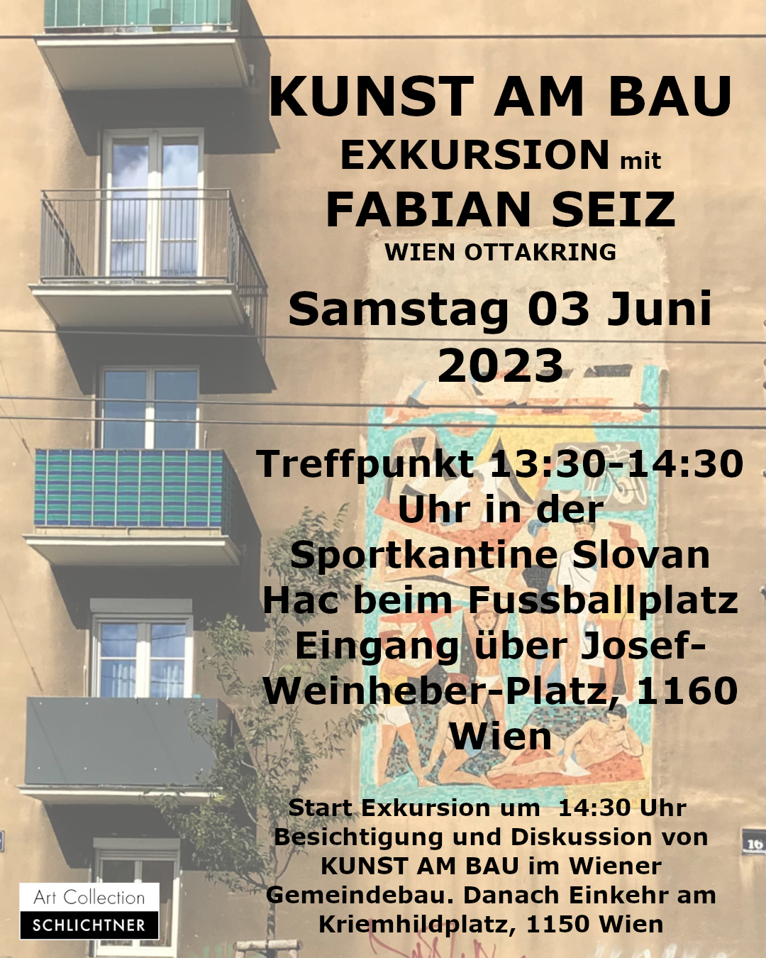 KUNST AM BAU (percent for art) excursion with FABIAN SEIZ, Wien Ottakring, Saturday 03. June 2023